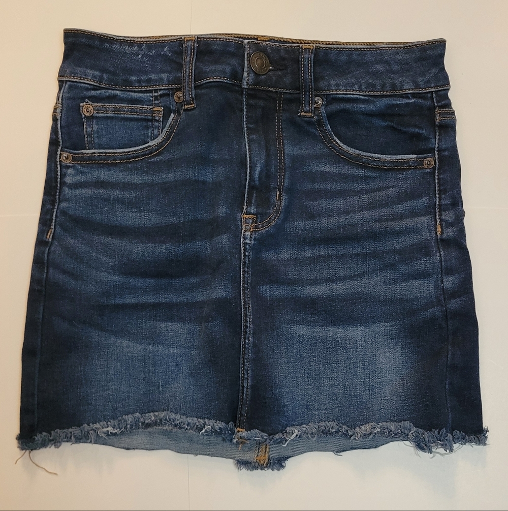 EUC American Eagle Next Level Stretch High-Rise Denim Mini Skirt. Sz. 4.